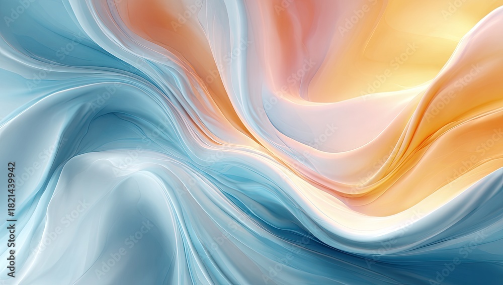 Obraz premium Abstract fluid artwork featuring flowing pastel colors and dynamic curves