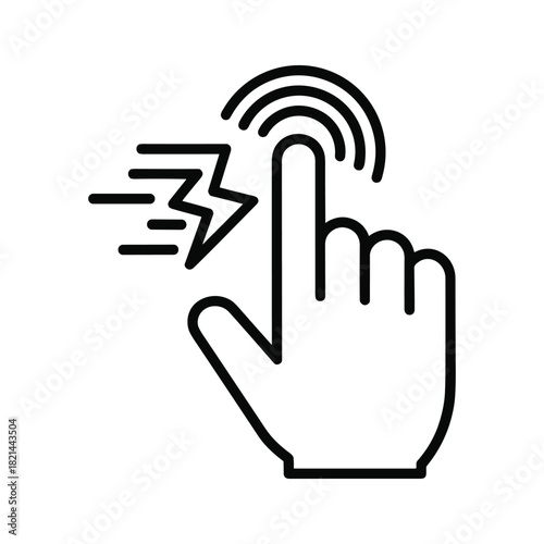 Fast tap icon representing quick touch interaction or rapid click action isolated on white background