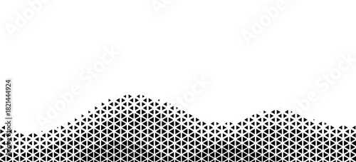 Abstract geometric black and white deco art halftone hexagone and triangle print pattern. vector background