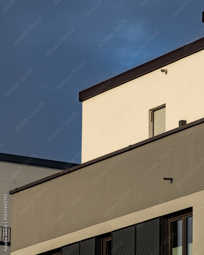 Obraz premium section facade of a new modern building