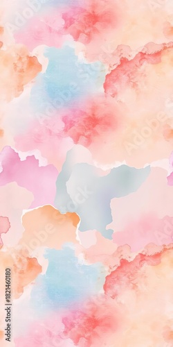 Organic watercolor wash, blending soft hues, creating an atmospheric, repeatable pattern,  blended,  atmospheric