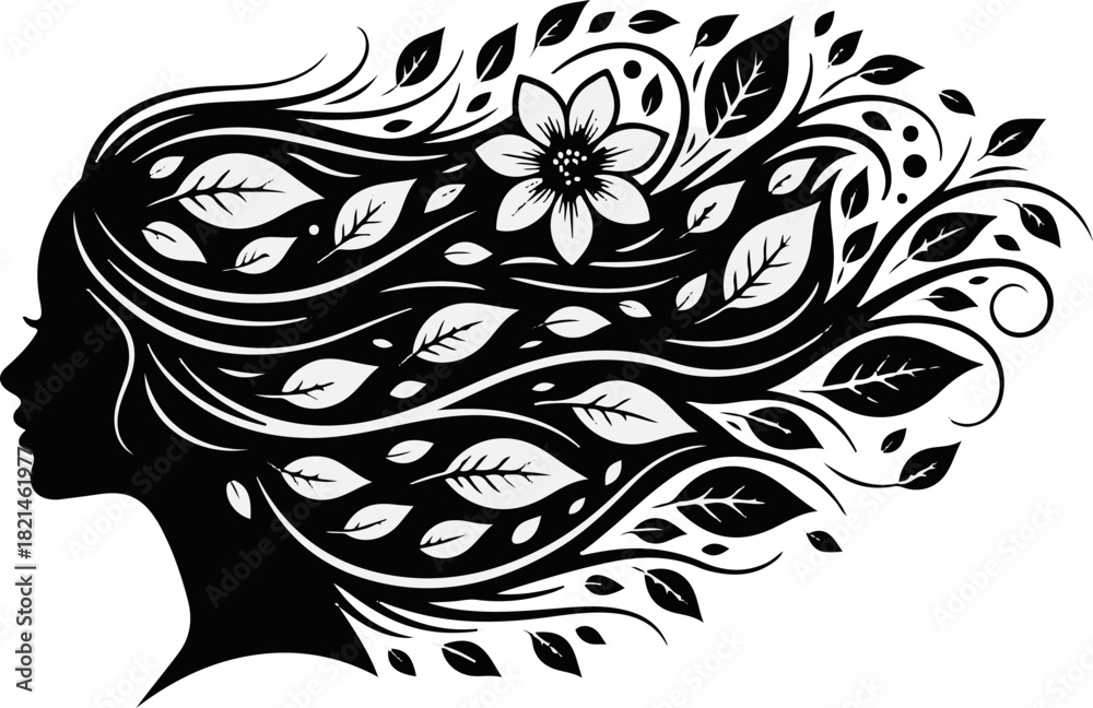 Fototapeta premium Nature Goddess Black Silhouette