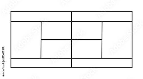 Top view of tennis court field vector illustration