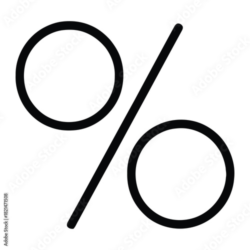 Percentage Symbol Outline Icon – Finance and Discount Indicator