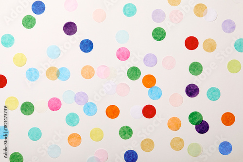 Colorful confetti on white background