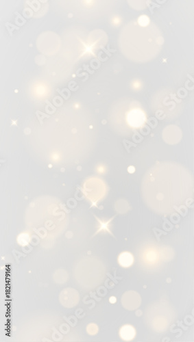 Christmas fantasy light effect with glittering golden particles and magical glowing dust