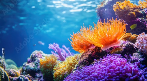 Fototapeta Naklejka Na Ścianę i Meble -  Vibrant coral reef teeming with life