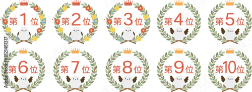 シマエナガのナチュラルなランキング素材1位～10位セット
