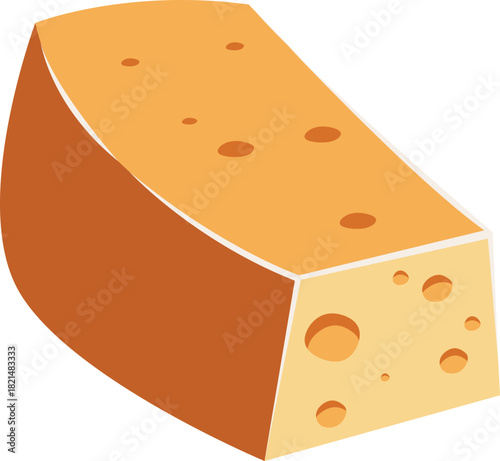 Flat Cheese Illustration