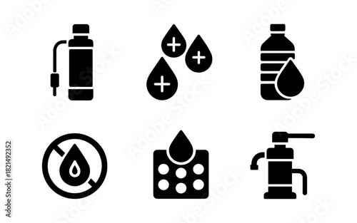 Water filtration silhouettes: essential icons for purification and sustainability
