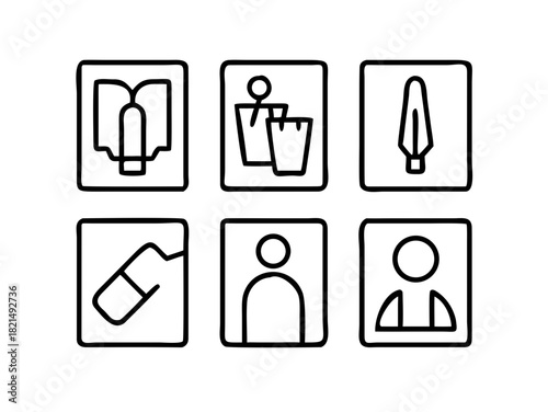Vector line icon set appropriate for web and print applications