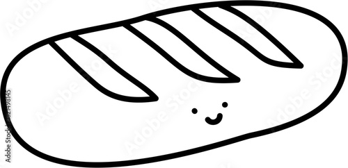 baguette bakery doodle outline 