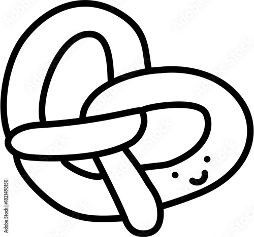 pretzel bakery doodle outline 