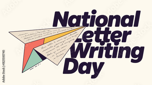 National Letter Writing Day with Paper Airplane and Letter Concept