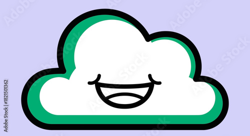 Happy cloud character illustration with a friendly smile.