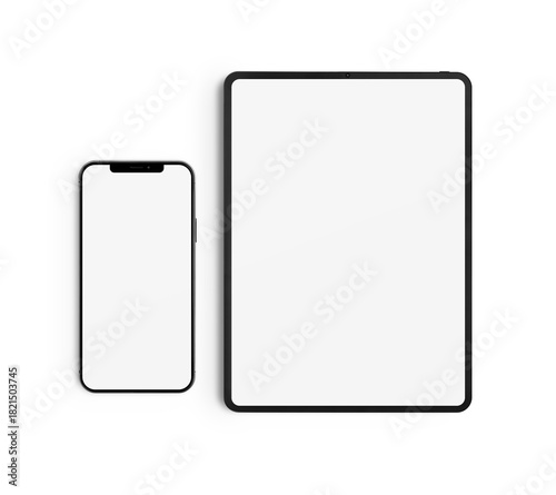 An image of a Phone and Tablet isolated on a white background