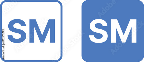 Service Mark (SM) Symbol Icon Set. Business Service Protection symbols. Commercial Services and Brand Identity Mark Icons collection. SM Symbol and Commercial Rights Logos