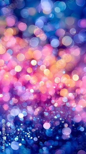 Colorful Bokeh Lights Create a Festive Atmosphere at a Night Celebration Even...