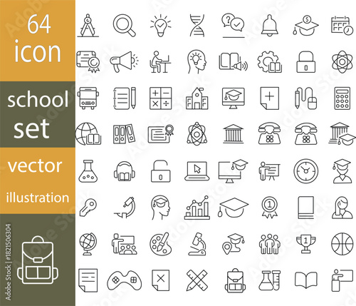 School Icons set vector illustrator