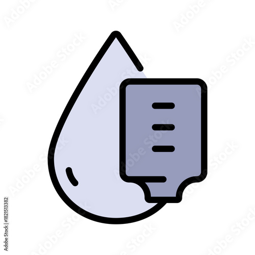 Intravenous saline drip color icon, world cancer day and chemotherapy, blood transfusion vector graphics. IV therapy symbol for healthcare apps, medical websites, and hospital-related visuals.