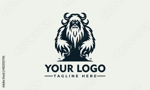 Mystical Yeti Vector Logo Illustration of a Mythical Creature