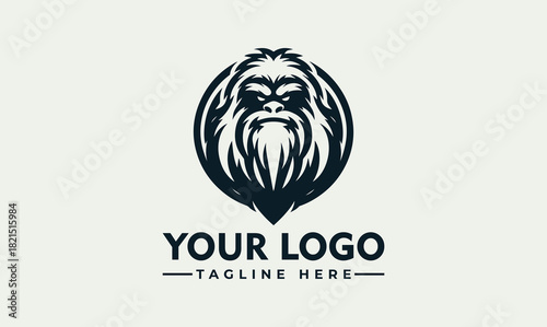Powerful gorilla beast head mascot symbol, vector. logo. illustration