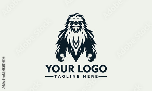 Strong Bigfoot mascot design for a brand, an isolated vector. logo. illustration