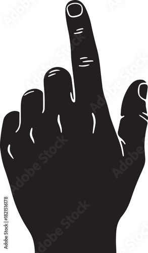 Hand pointing gesture in black and white offering direction guidance