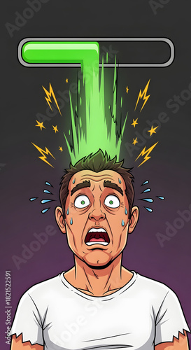 Man charging and level up