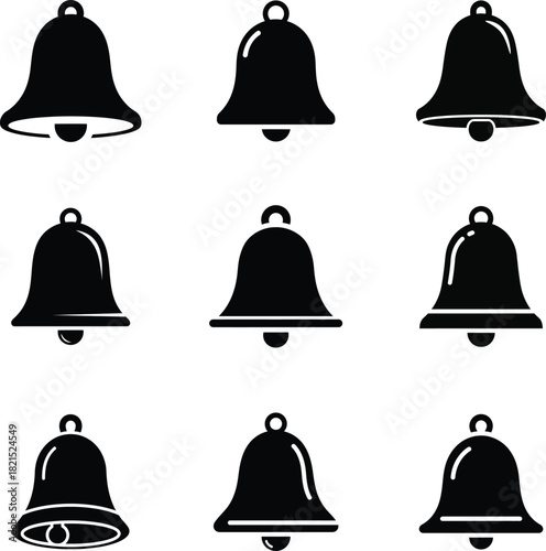 Bell silhouettes for Christmas holiday ringing