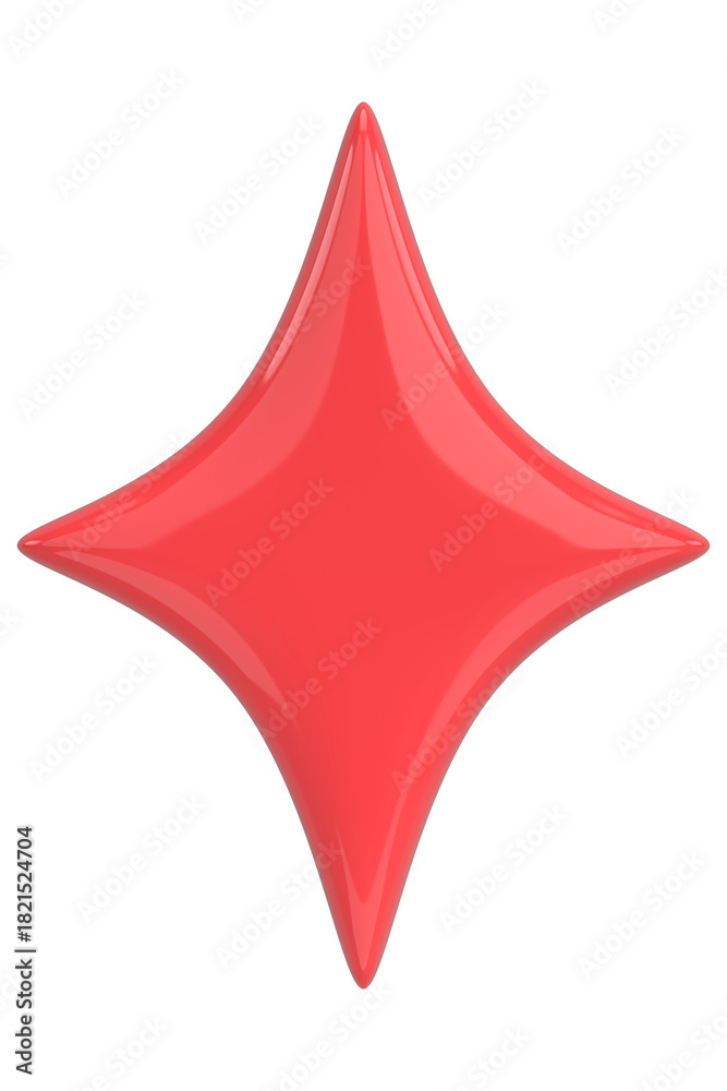 Obraz premium Glossy Star Sparkle. 3D Illustration.