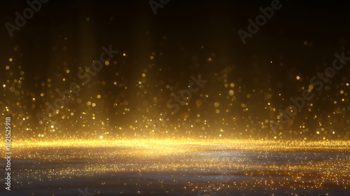 Wallpaper Mural Golden Light Cascade Sparkling Particles and Bokeh Effects on a Dark Background Texture Torontodigital.ca