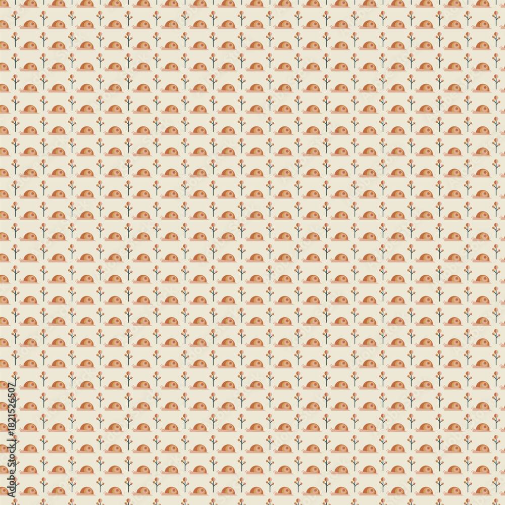 Fototapeta premium Seamless Abstract Pattern with Stylized Nature Elements in Earthy Tones