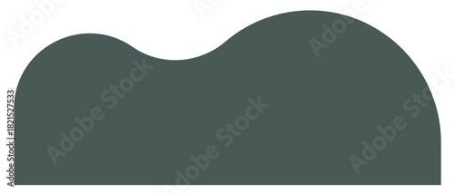 Canvastavla Abstract Organic Charcoal Green Shape with Wavy Top and Curved Sides
