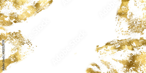 Foto Golden old paper texture with a golden foil frame on a transparent PNG background