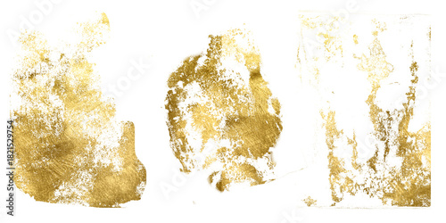 Gold old paper texture set. Golden Foil Pieces flakes of gold flakes shimmer, gold foil border the isolated PNG illustration. Gold paper particles create a winter backdrop for holiday projects,ads.