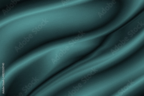 Elegant abstract background featuring flowing dark teal satin fabric with smooth, silky waves and luxurious folds