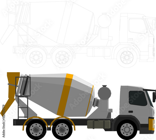 Cement truck icon logo design template isolated illustration