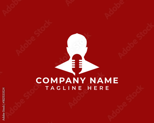 Modern microphone minimalist logo design