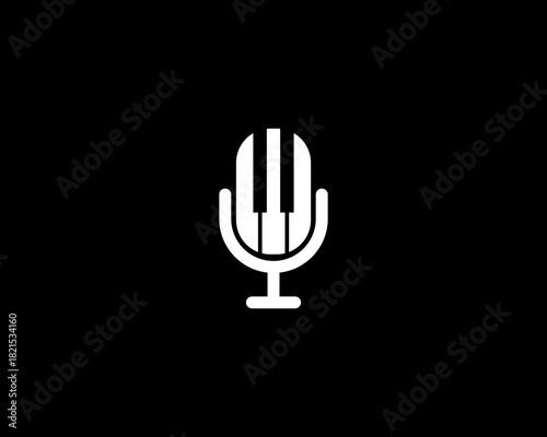 Modern microphone minimalist logo design