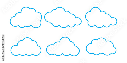Cloud icon set, vector Cloud symbols for web, mobile. Vector illustration