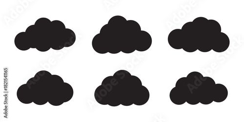 Cloud icon set, vector Cloud symbols for web, mobile. Vector illustration