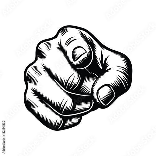 Pointing finger illustration with dramatic shading