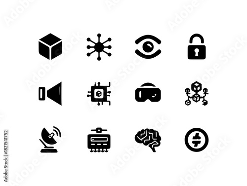 Modern AI, Data, and Future Technology Vector Icons
