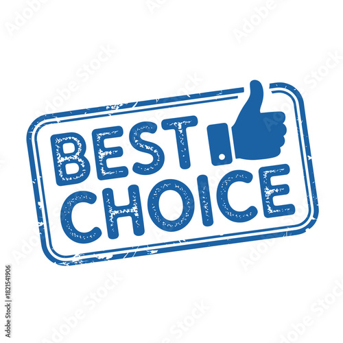 Best choice stamp with thumbs up icon