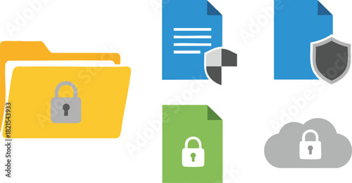 Secure File Management System Data Protection with Encrypted Folder and Document Icons