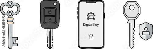 Evolution of Keys From Classic to Digital Security Icons