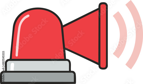 Warning Signal A Red Siren Icon Signifying Alertness and Emergency
