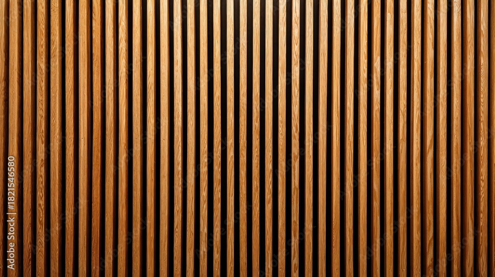 Obraz premium Seamless Full Frame Background of Vertical Natural Wood Slats Panel Texture for Modern Interior Design