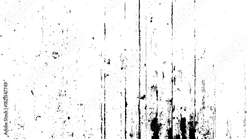 Gritty monochrome distressed wall texture with vertical lines, dust, and dots. isolated on transparent background, Vector, illustration